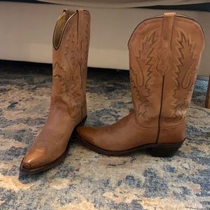 Old West Real Leather Cowboy Boots - Size 7.5 but fits like a 8.5/9 W